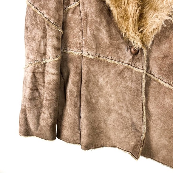 Vintage Penny Lane Genuine Suede Leather & Faux Fur Jacket - Picture 4 of 10